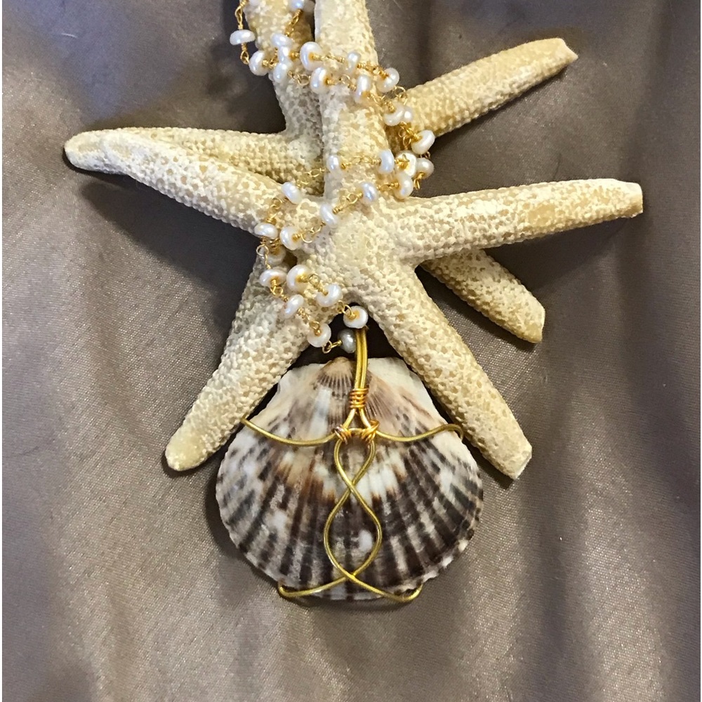 Scallop Necklace Seashell Necklace Beach Jewelry Summer Necklace